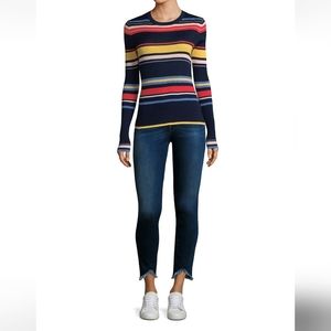 FRAME Jeans Le High Skinny Stretch Denim Triangle Raw Hem Sulham Blue Size 27